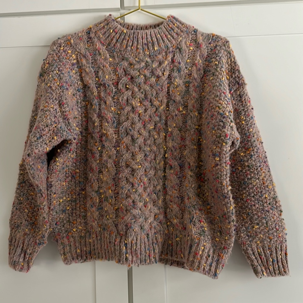 Chunky confetti crewneck sweater. Harper Heritage.